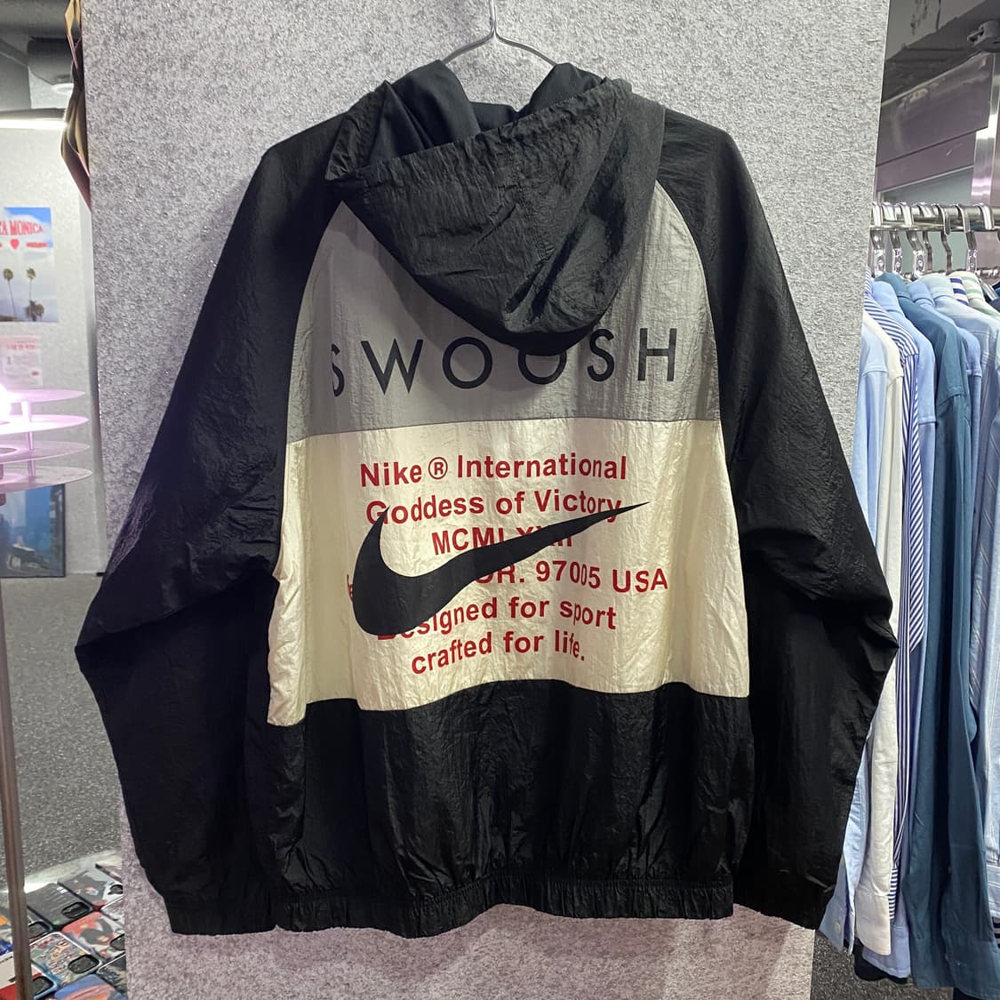 나이키 더블 스우시 빅로고 나일론 배색 우븐 바람막이 B3115 상품이미지3