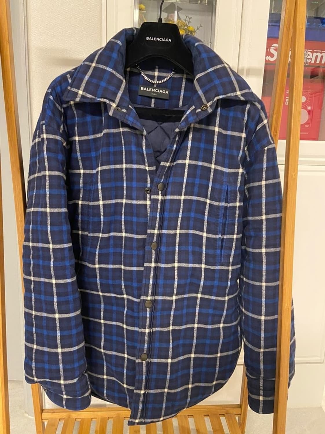 [46] 발렌시아가 fw17 플라넬 패디드 오버사이즈 셔츠 자켓 상품이미지4
