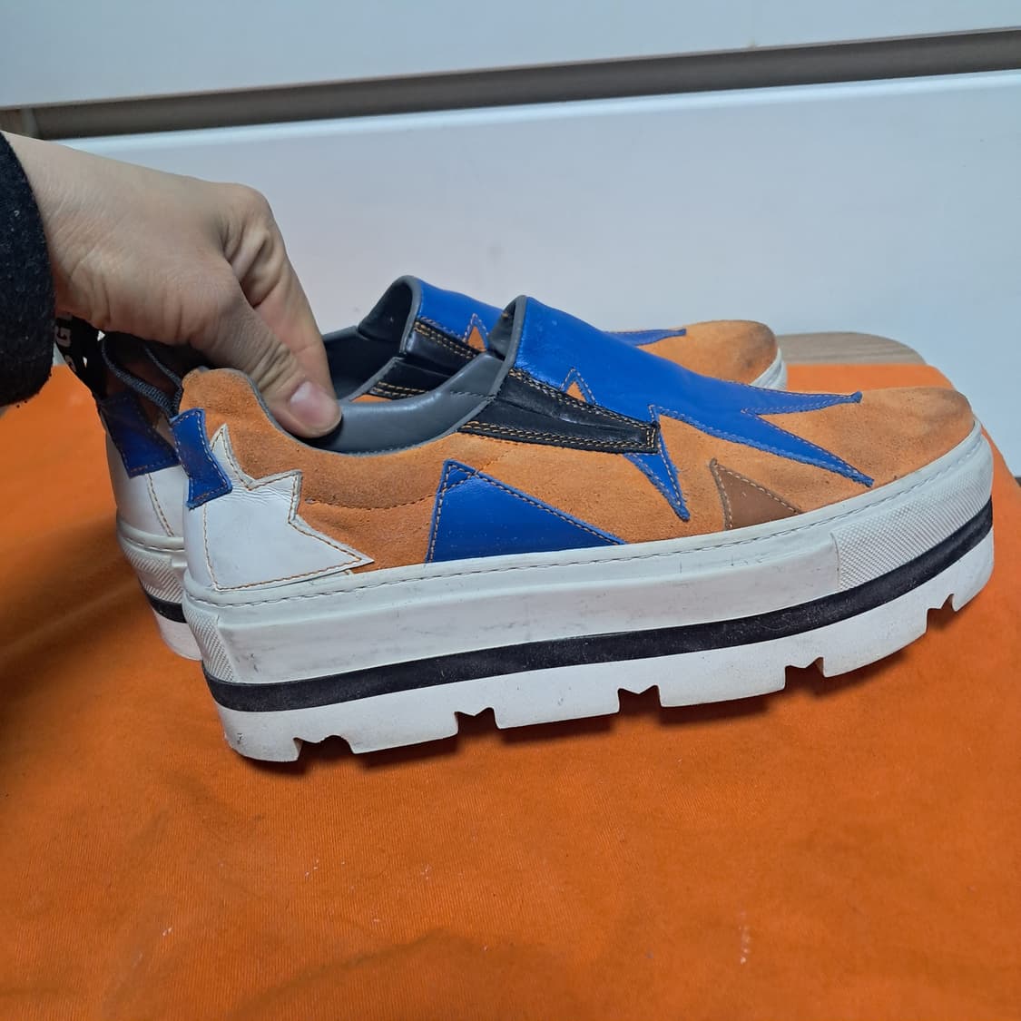 MSGM 오렌지 블루 스니커즈 35 상품이미지3