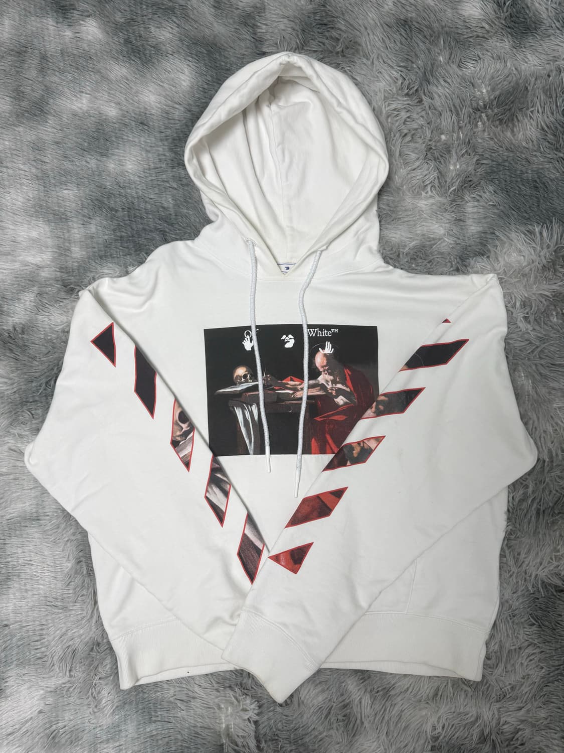 오프화이트 카라바조 후드티 화이트 L 상품이미지1