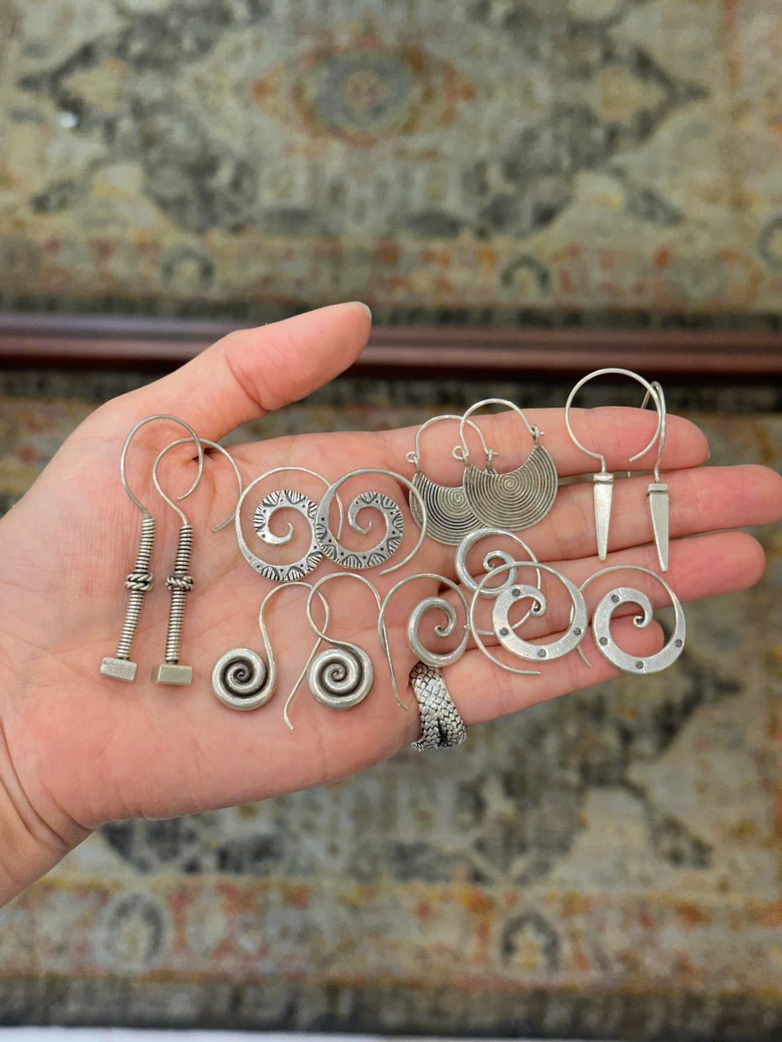 Industrial Karen Silver Earrings 상품이미지6