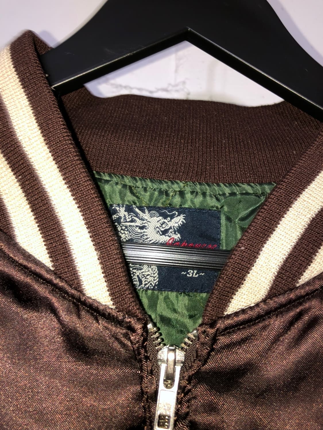 Brown 龍虎相搏 Embroidery Sukajan 상품이미지4