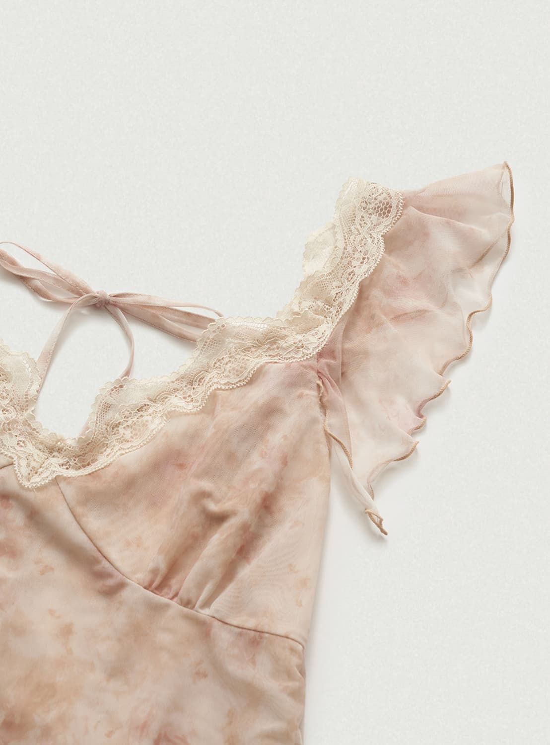더바넷 Sena Sheer Lace Sleeveless Top_Peach 상품이미지2