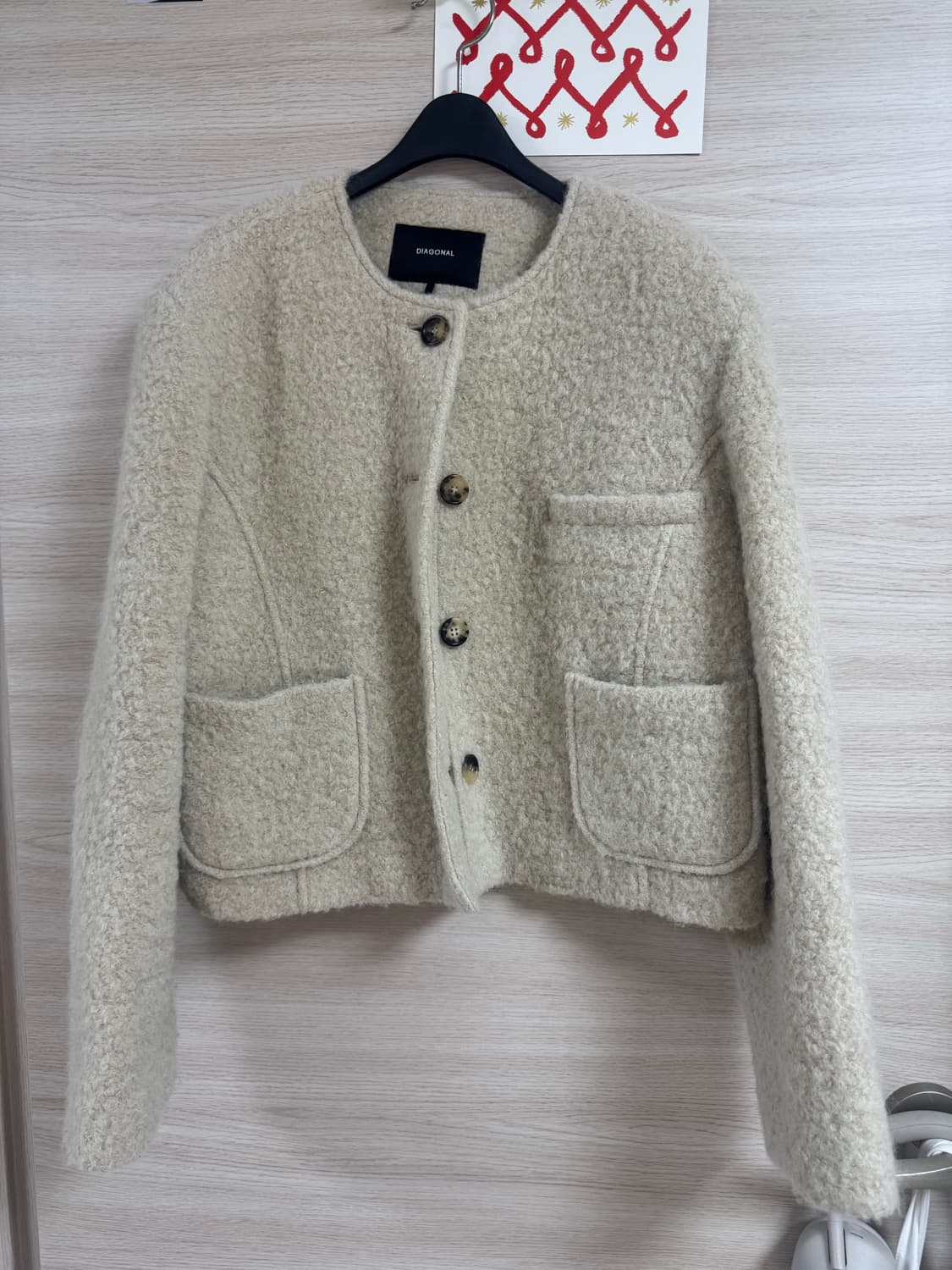 다이애그널 덤블 노카라 자켓 상품이미지5