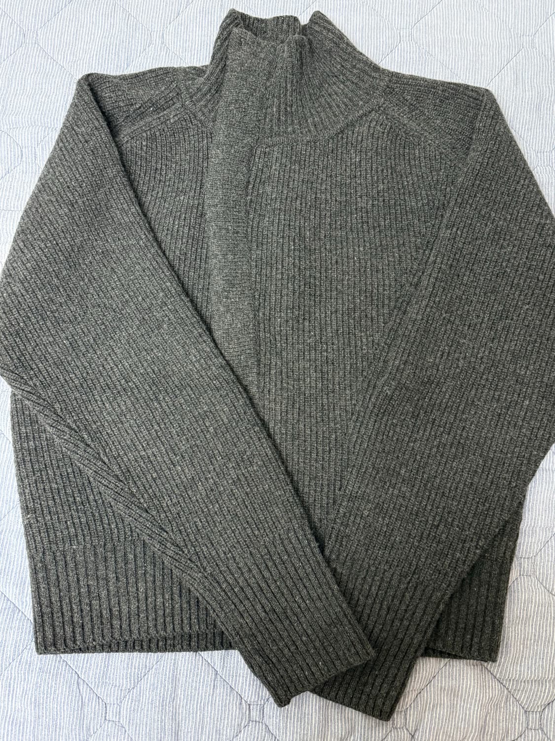 토니웩 니트집업 차콜 L(Wool Diagonal Zippered) 상품이미지2