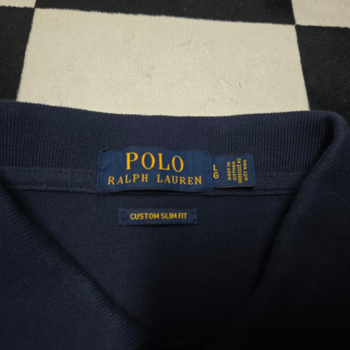 L 폴로랄프로렌 커스텀슬림핏 반팔카라티 네이비 상품이미지3