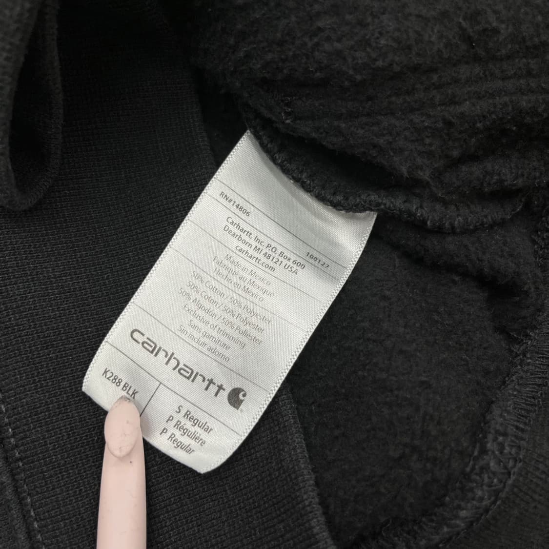 칼하트 사이드로고 블랙 후드 S 상품이미지8