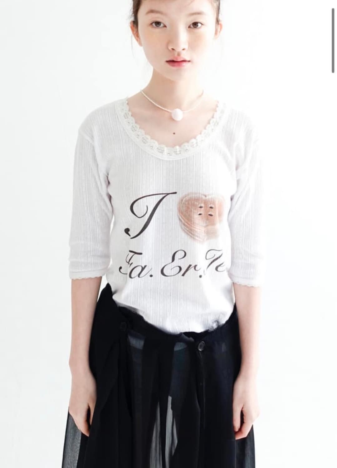 샵페어리 레이스 티 (화이트) 상품이미지1