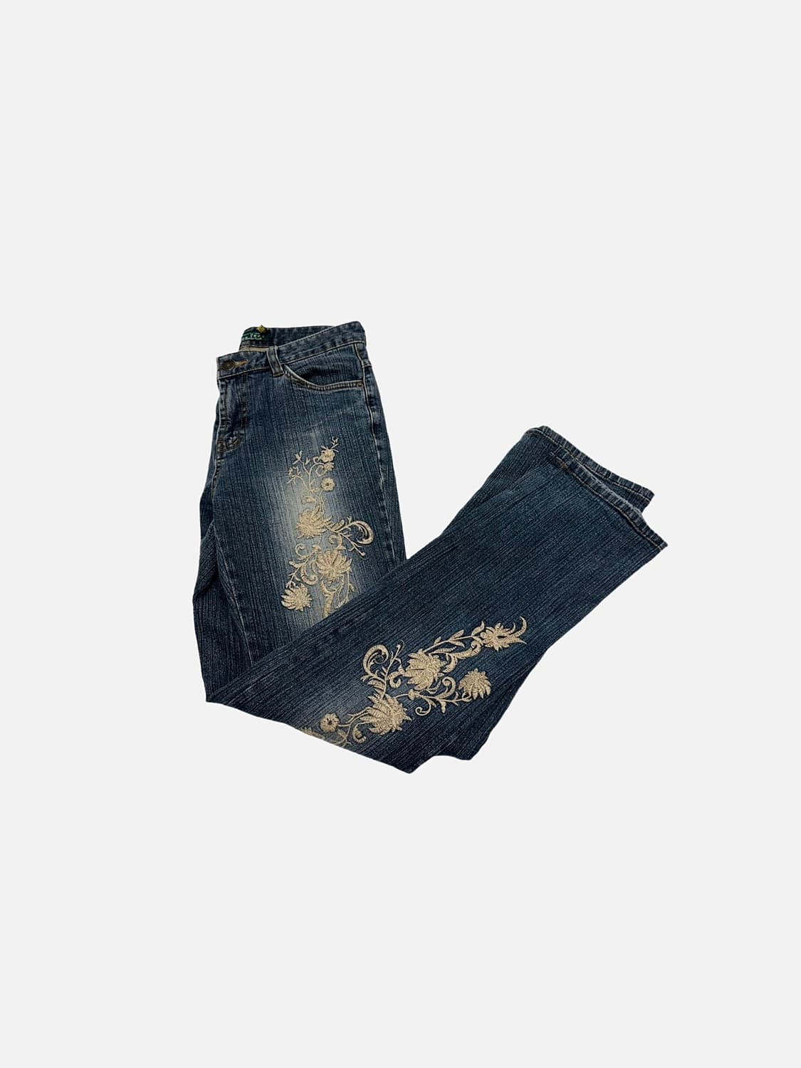 green vega 빈티지 자수 데님 팬츠 y2k 그런지룩 상품이미지2
