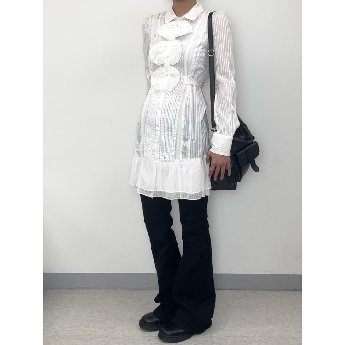 빈티지 화이트 셔츠 원피스 상품이미지3