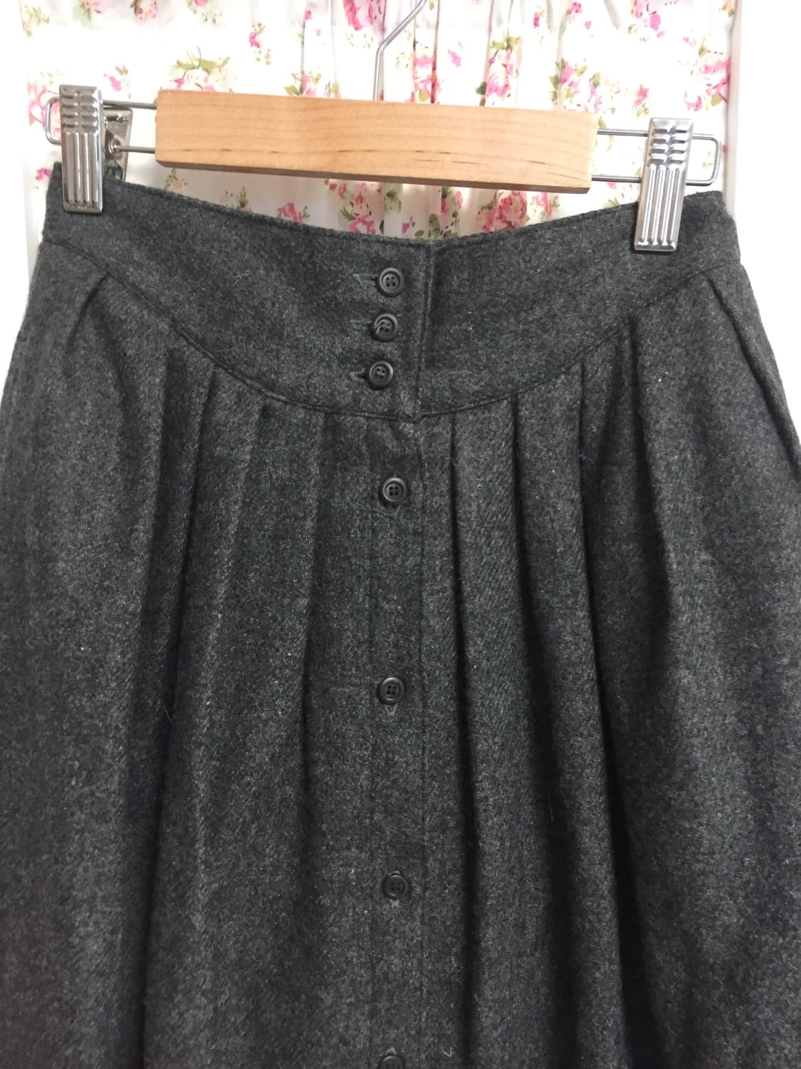빈티지 차콜 단추 스커트 상품이미지2