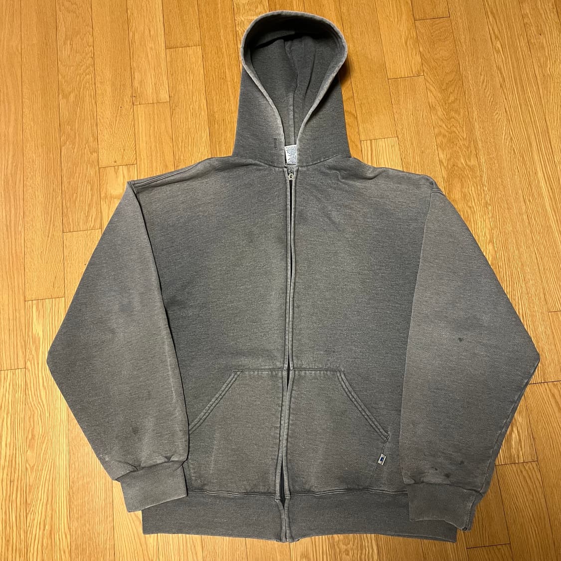 [XL] 90s 빈티지 러셀 후드집업 페이디드 그레이 상품이미지1