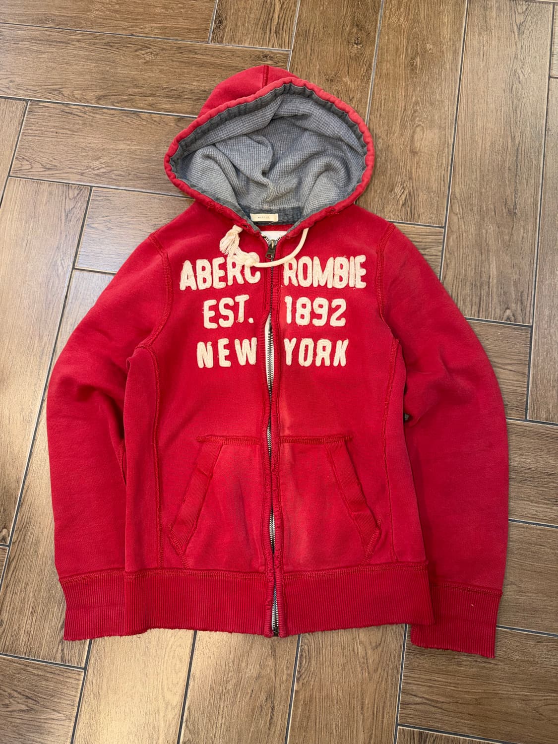 Abercrombie Red Hood Zip-Up 상품이미지6