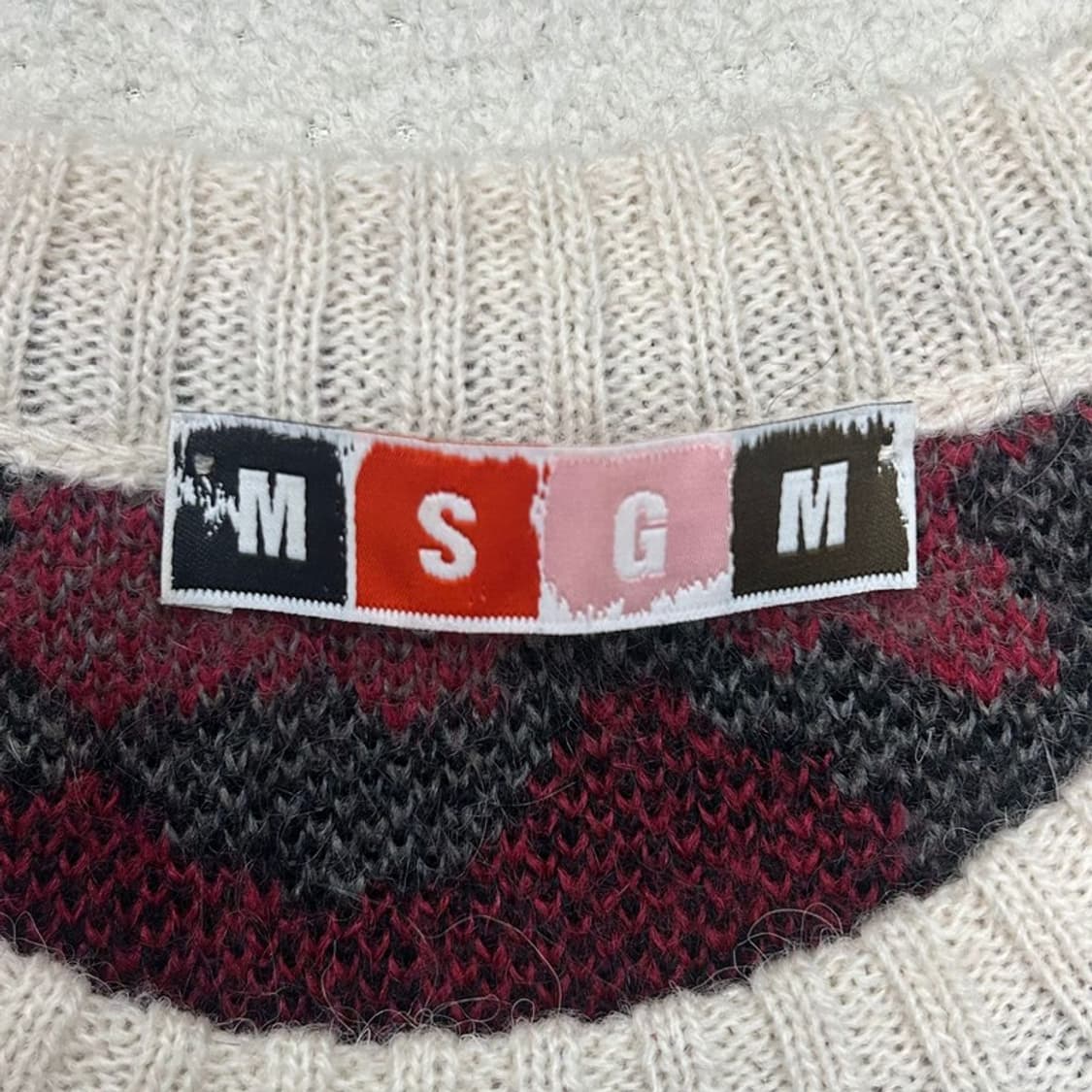 MSGM 레드 카모 플라쥬 모헤어 니트 OS 상품이미지4