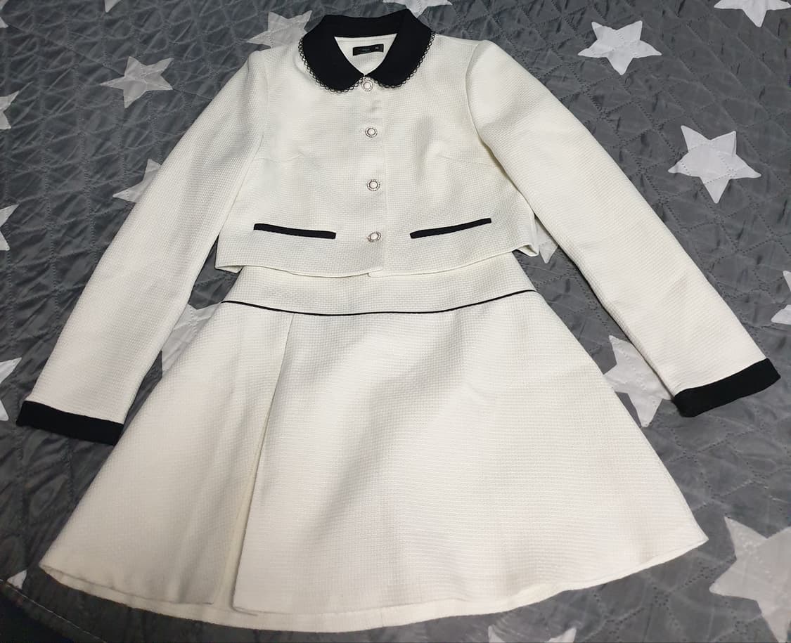 Meli 럭셔리 트위드 스커트 투피스 아이보리 (상:M 하:L) 상품이미지1