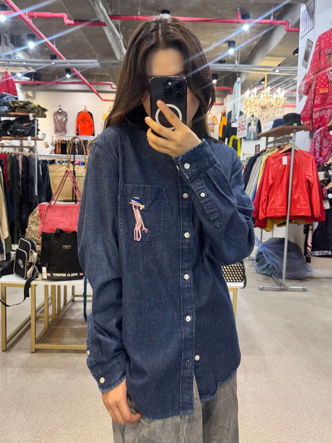 14SS 슈프림 핑크팬더 데님 셔츠 상품이미지3