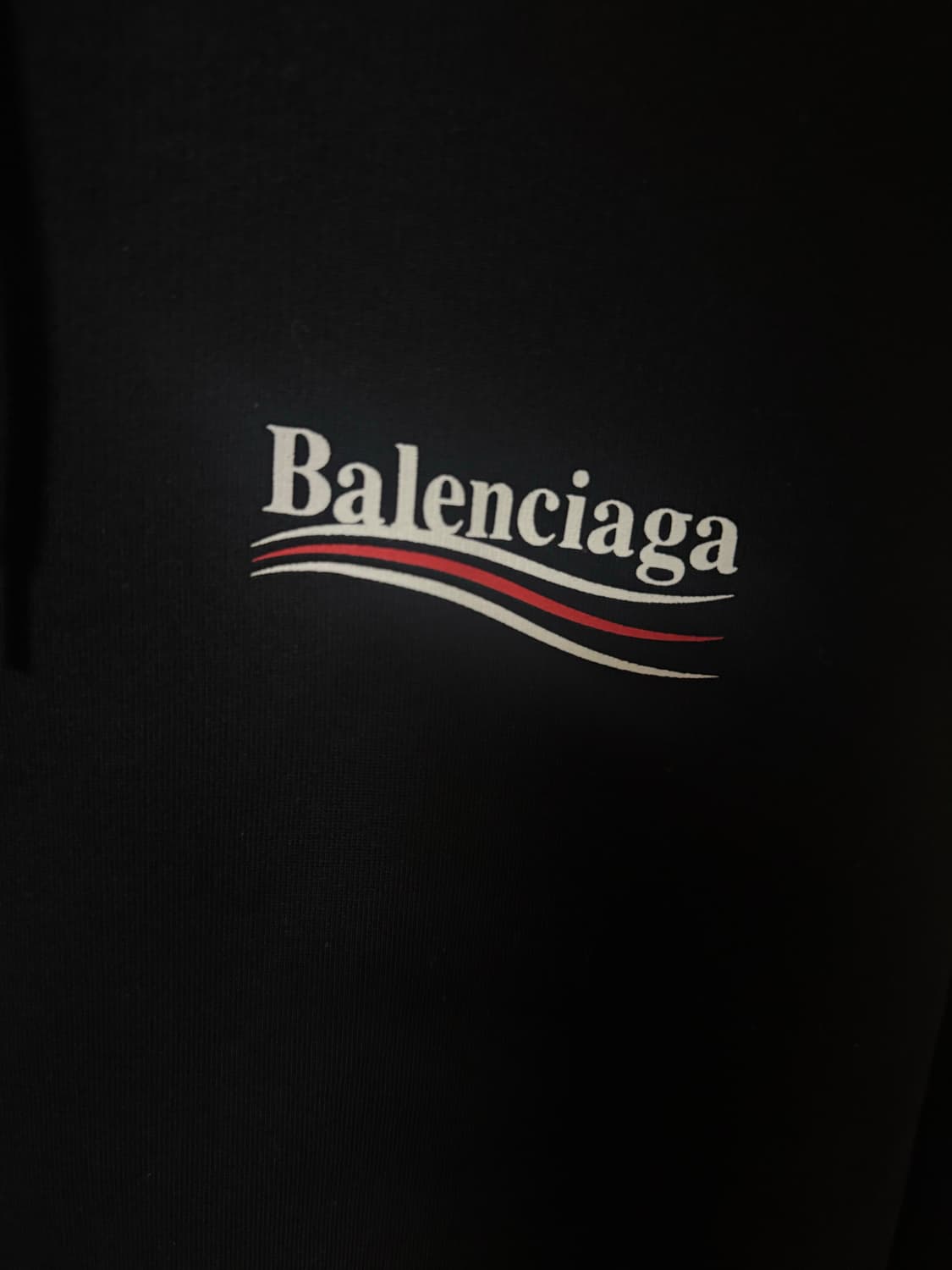 발렌시아가 웨이브로고 오버핏 후드 블랙 상품이미지3