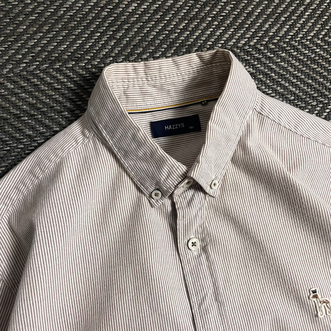 헤지스 자수로고 스트라이프 혼방 셔츠 y 5027 상품이미지5