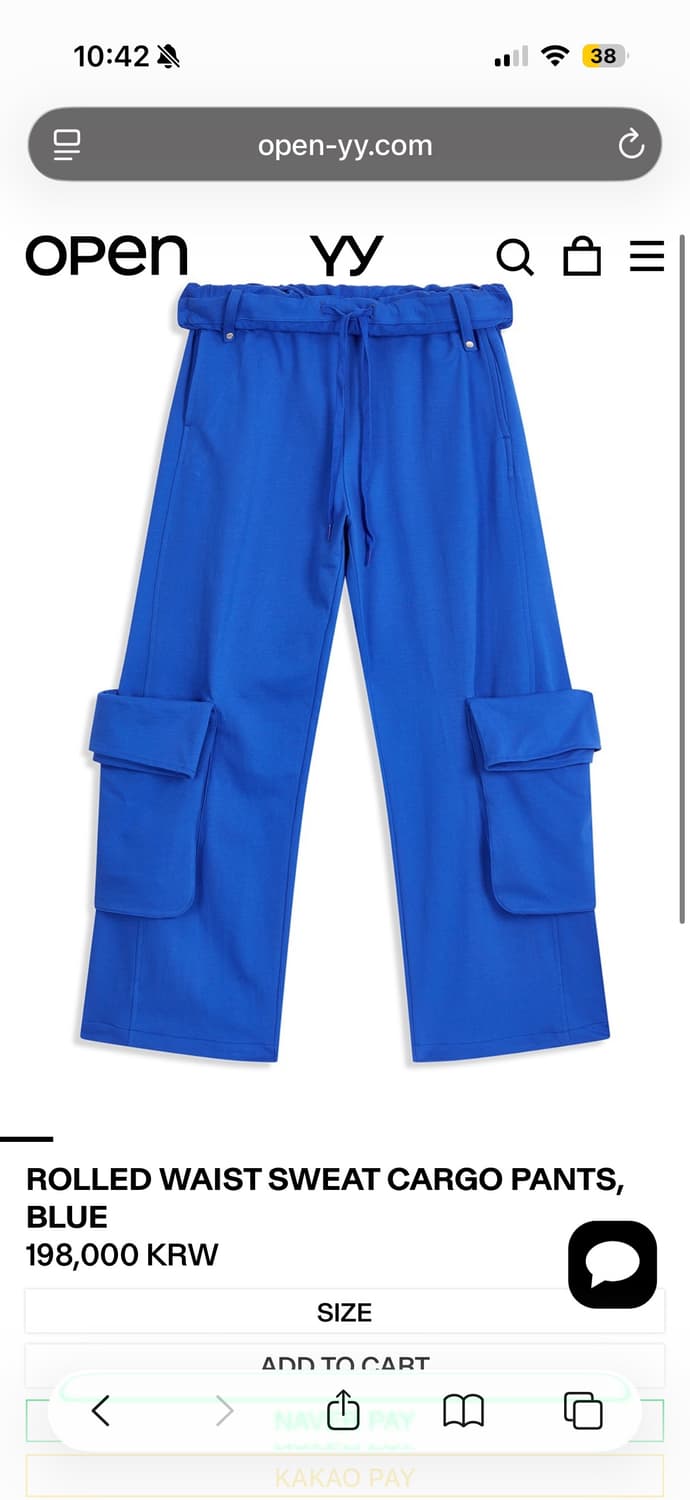 Openyy 오픈와이와이 cargo pants blue 카고팬츠 상품이미지2