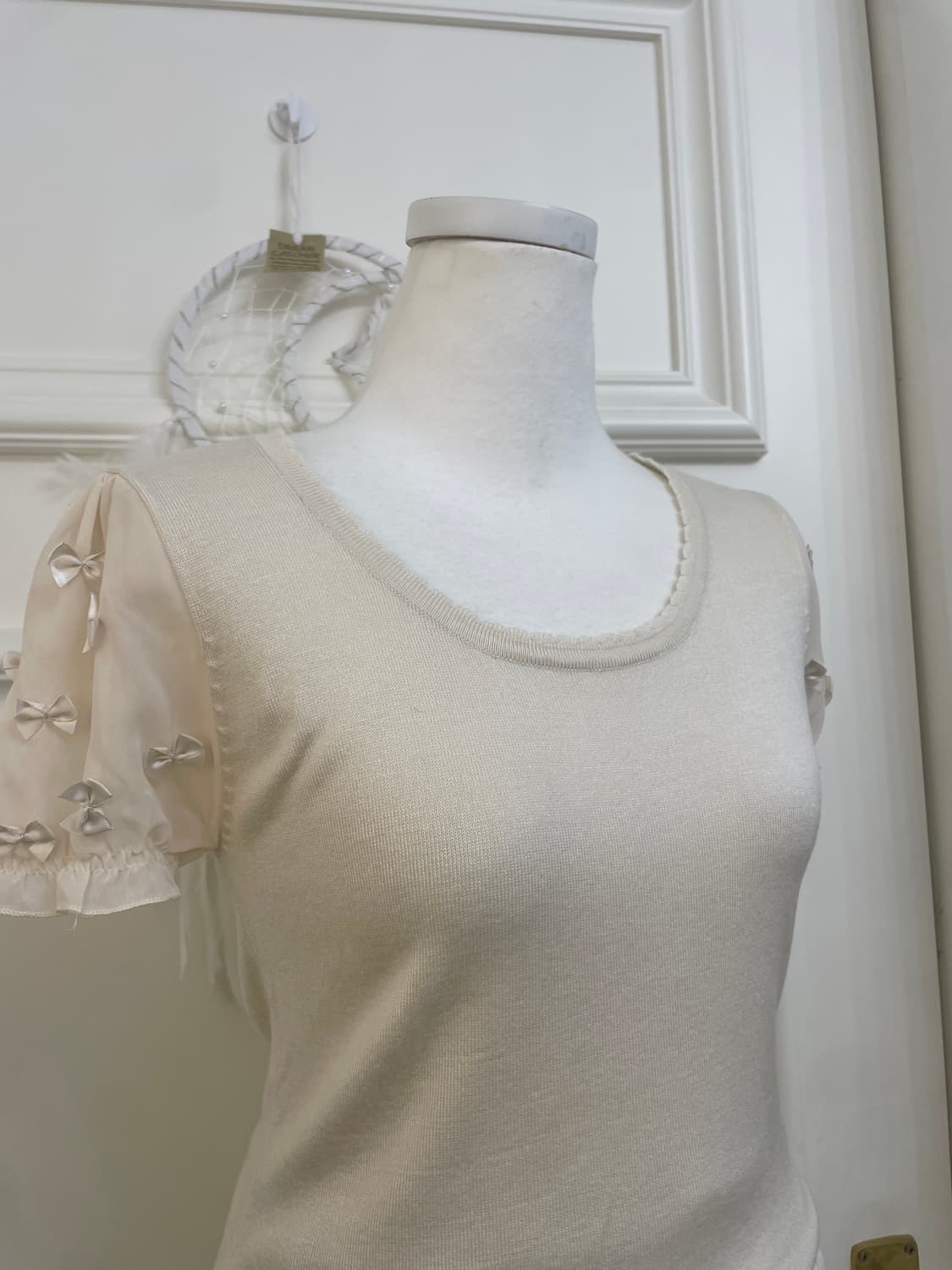 PRIME PATTERN ivory sleeve bow knit top 상품이미지6