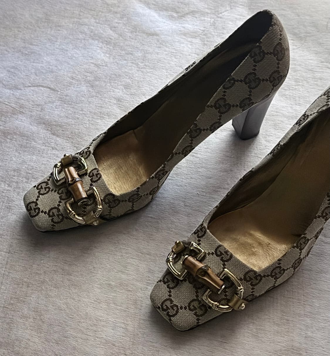 정품 구찌 뱀부 구두 힐 상품이미지4