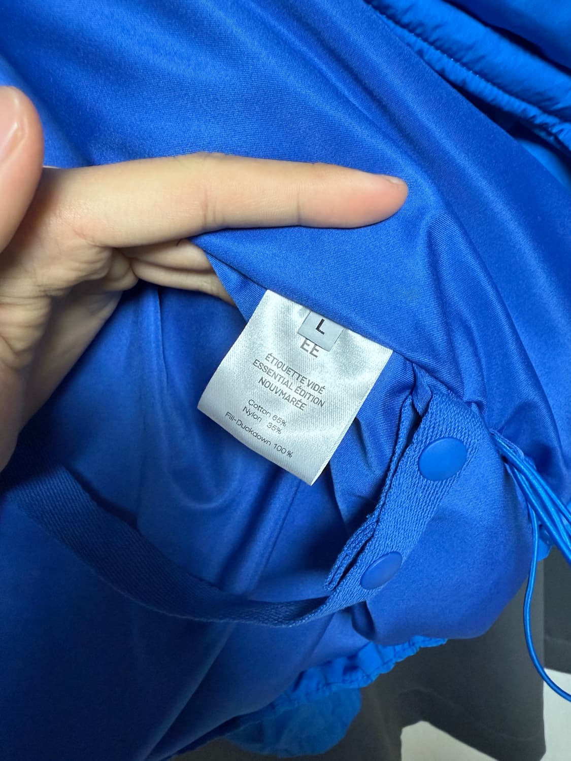 EE 패딩 shrunken puffer down parka blue L 상품이미지4