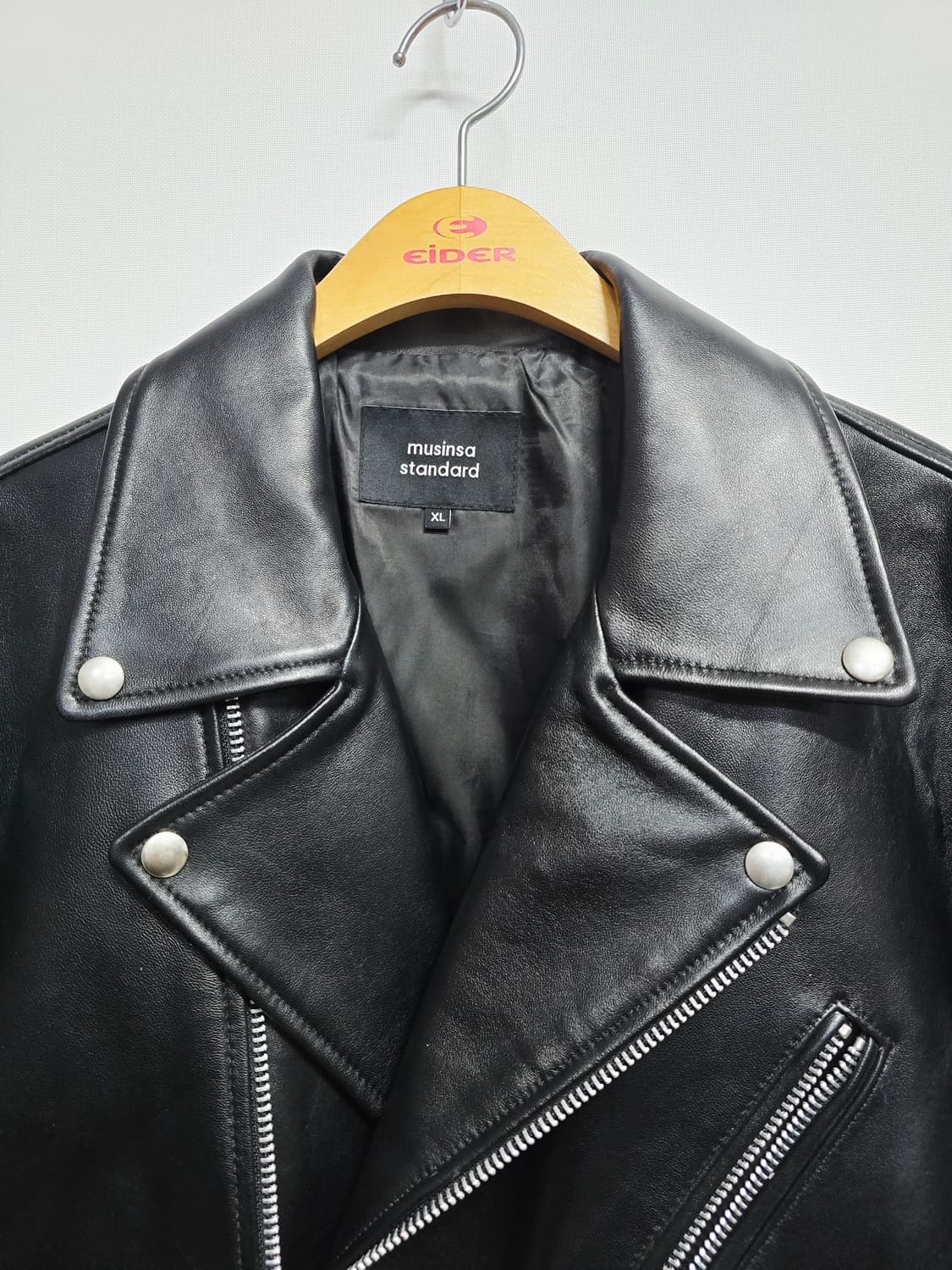 무신신스탠다드 블랙 레더 라이더 양가죽자켓 점퍼 상품이미지2