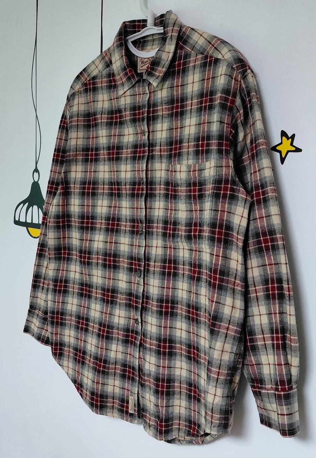 [S~M] Woolrich 우먼스 라이트 오트밀 타탄 체크 플라넬 셔츠 상품이미지10