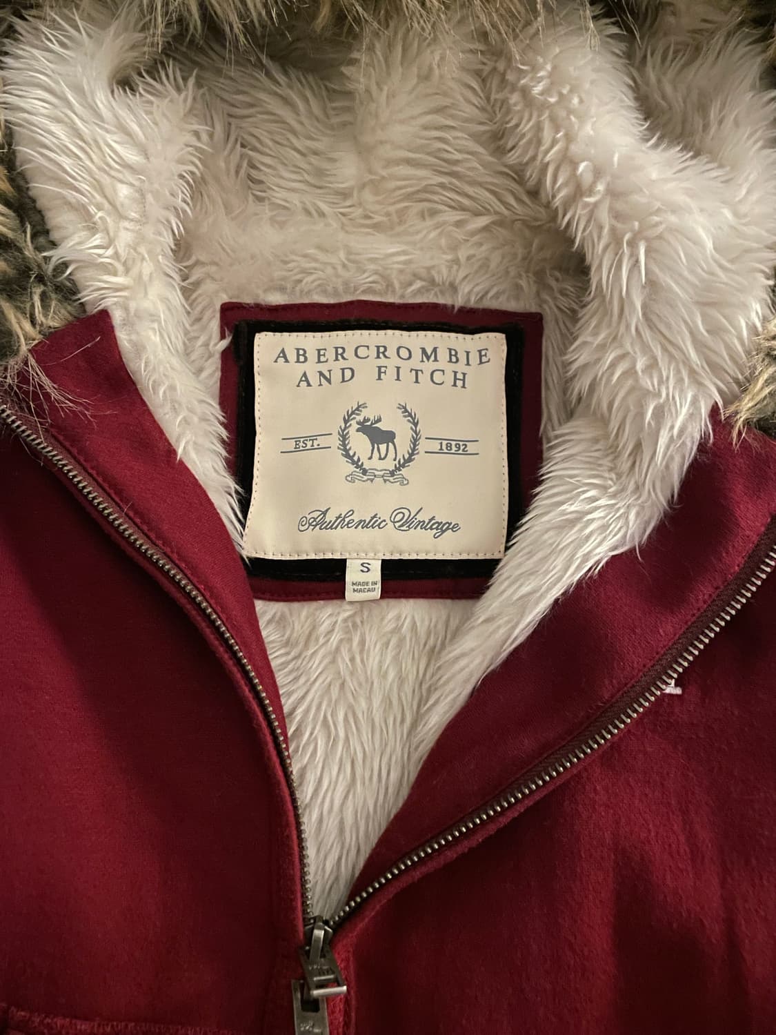 아베크롬비 울프죠 와인 후드집업 상품이미지3