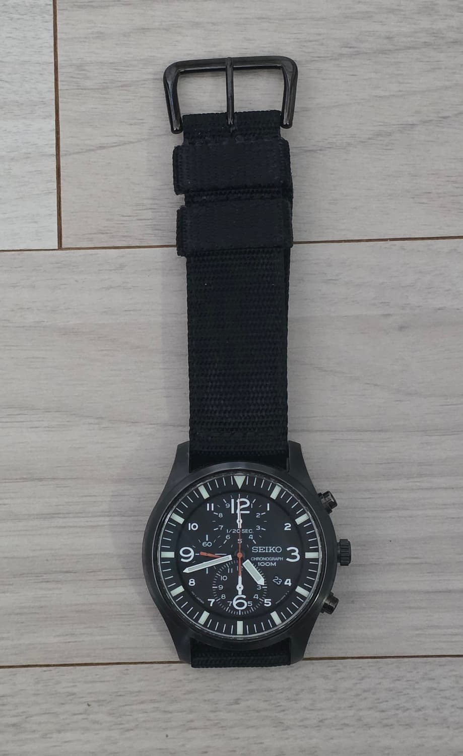 세이코 (SEIKO) SNDA65 밀리터리 크로노 그래프 블랙 시계 상품이미지5