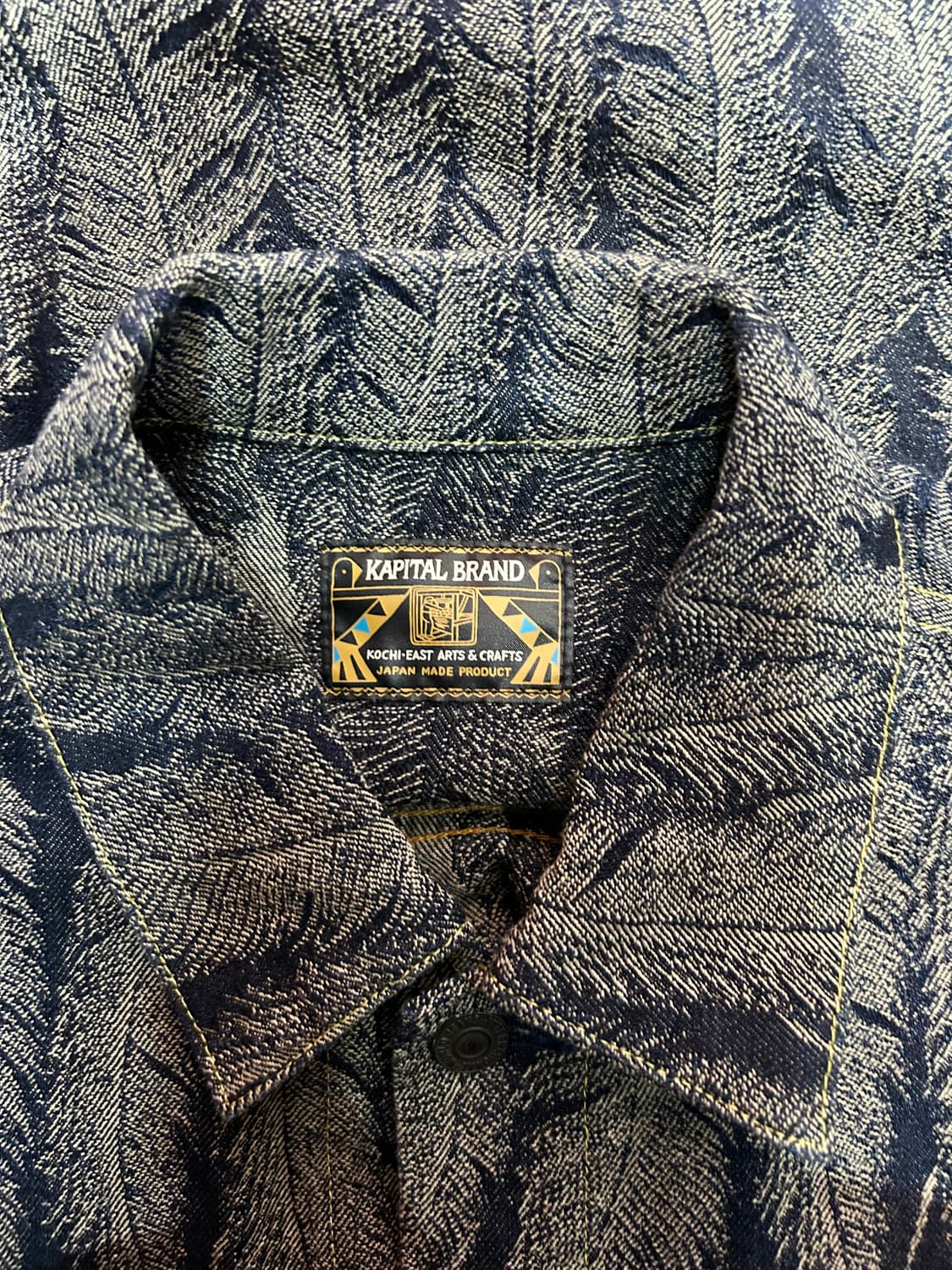 kapital denim jacket 캐피탈 깃털 패턴 데님 자켓 상품이미지3
