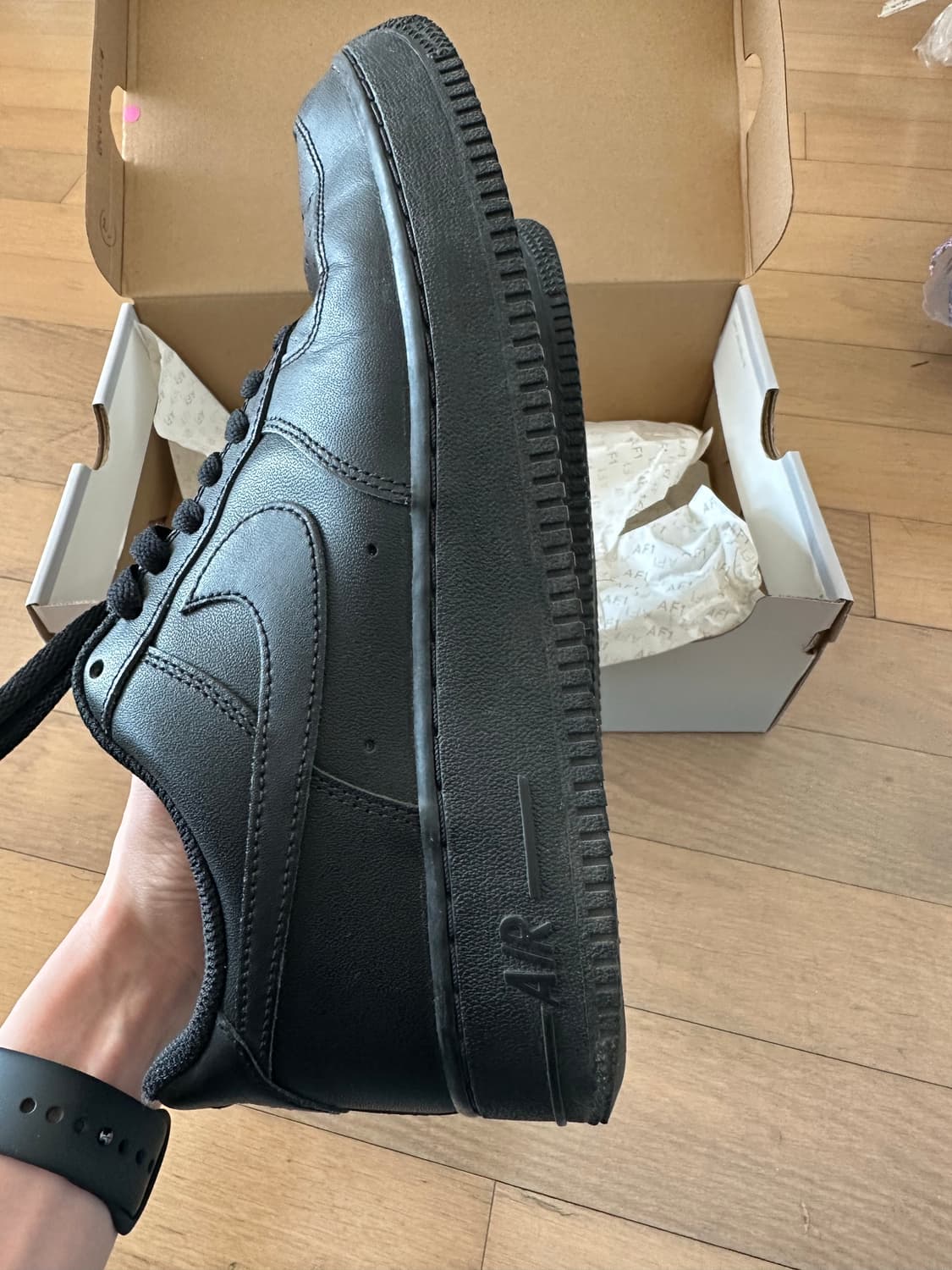 나이키 에어포스1 올블랙 260 상품이미지2