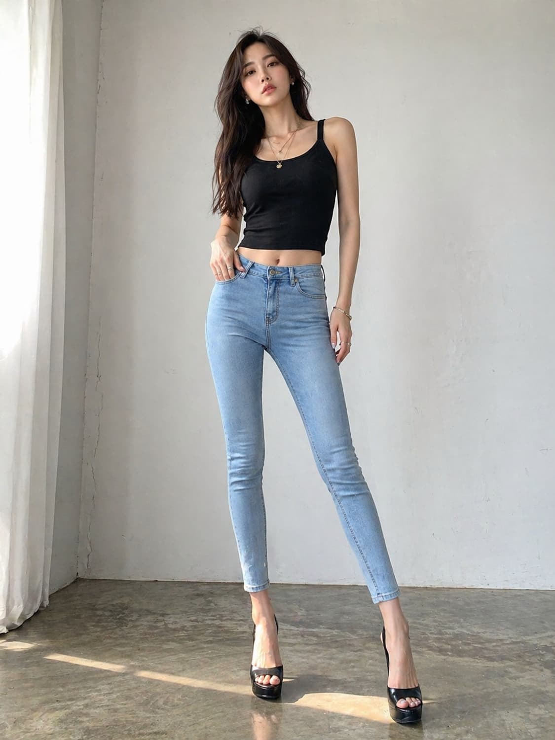 새상품 잠뱅이 스키니진 청바지 데님 여자 25 이쁨 상품이미지1