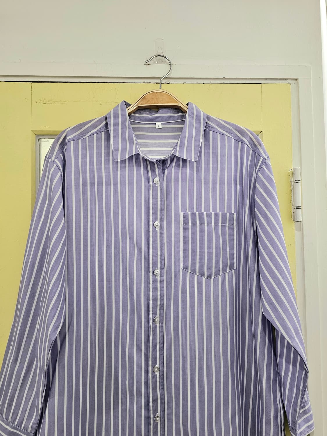 Japan 연보라 스트라이프 셔츠 상품이미지2