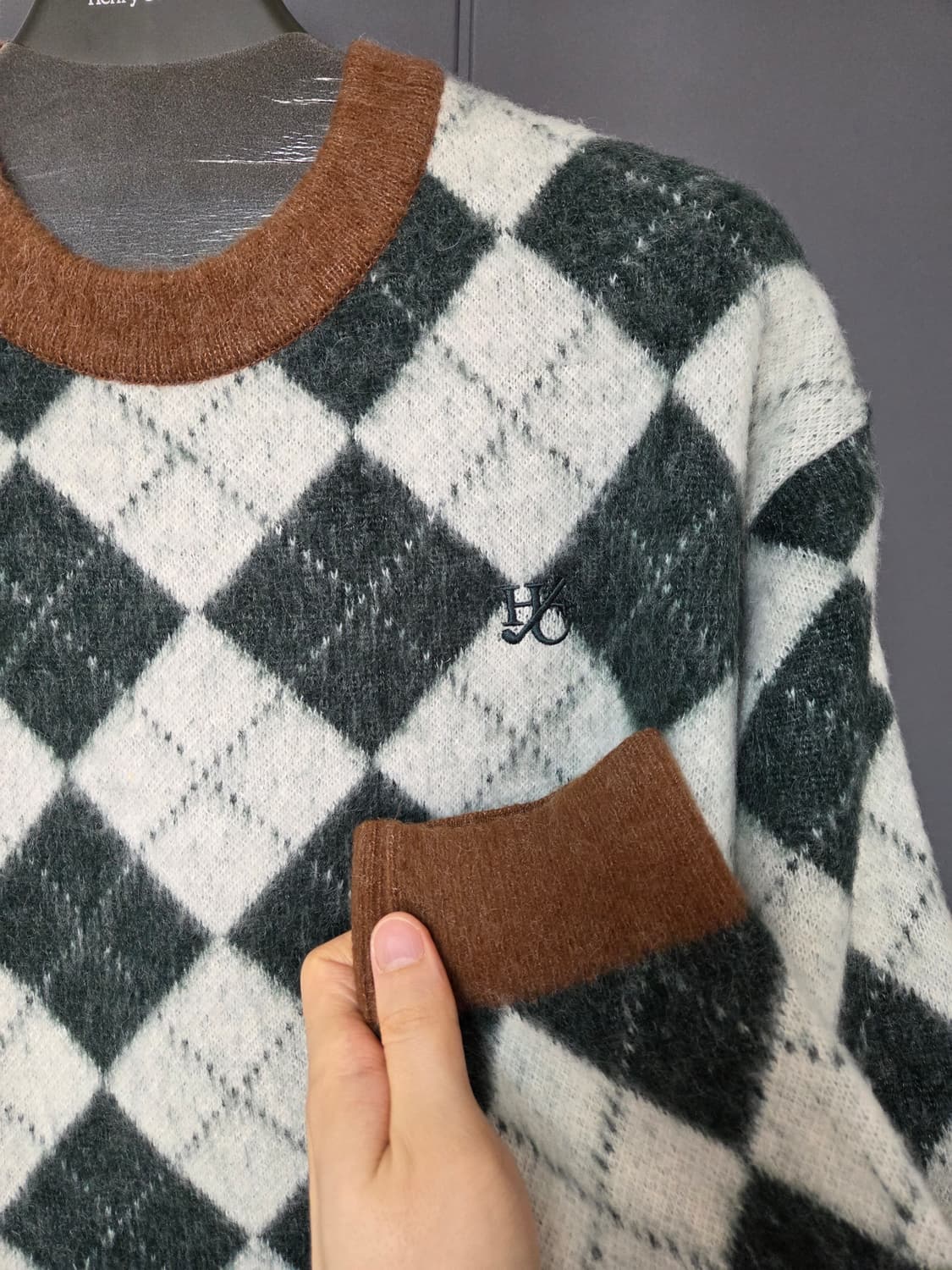 (새상품) 헨리코튼 BSC 아가일니트 다크그린 105사이즈 판매합니다. 상품이미지8