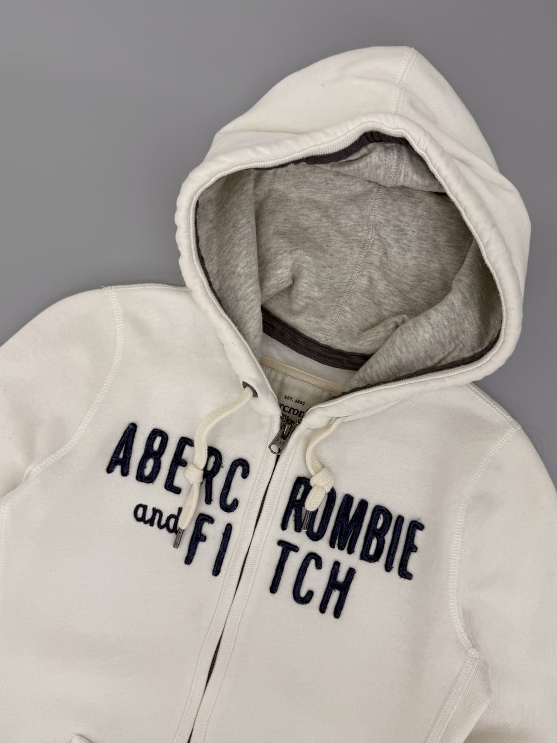 아베크롬비 00‘s 크림 화이트 스웻 후드집업 상품이미지2