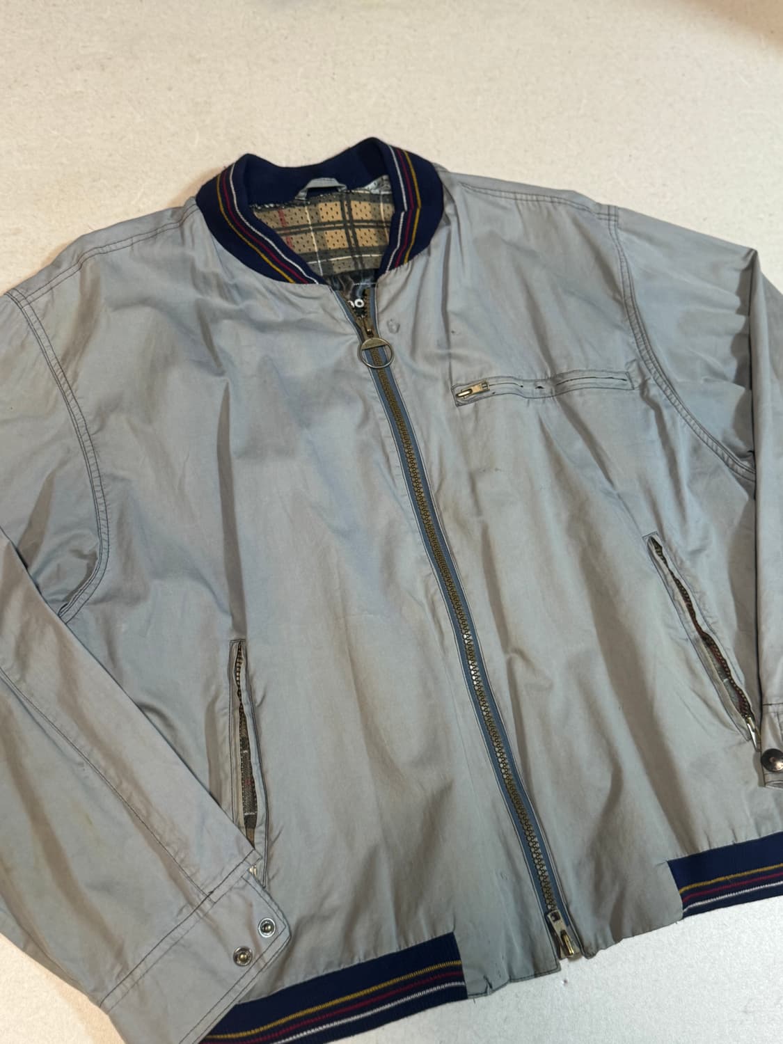 00s barbour 올드 바버 distressed 빈티지 스포츠 자켓 상품이미지3