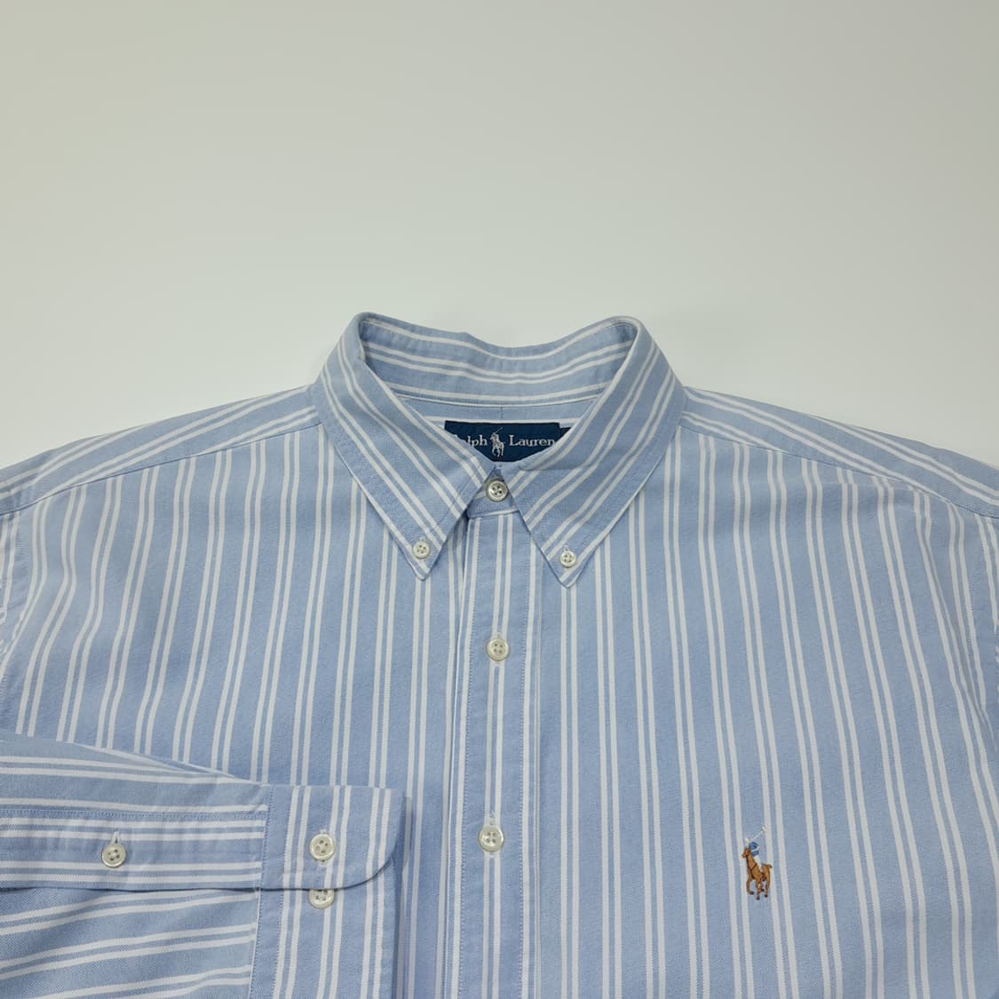 CN992 XL 폴로 랄프로렌 블루 스트라이프 긴팔 셔츠 남방 상품이미지3