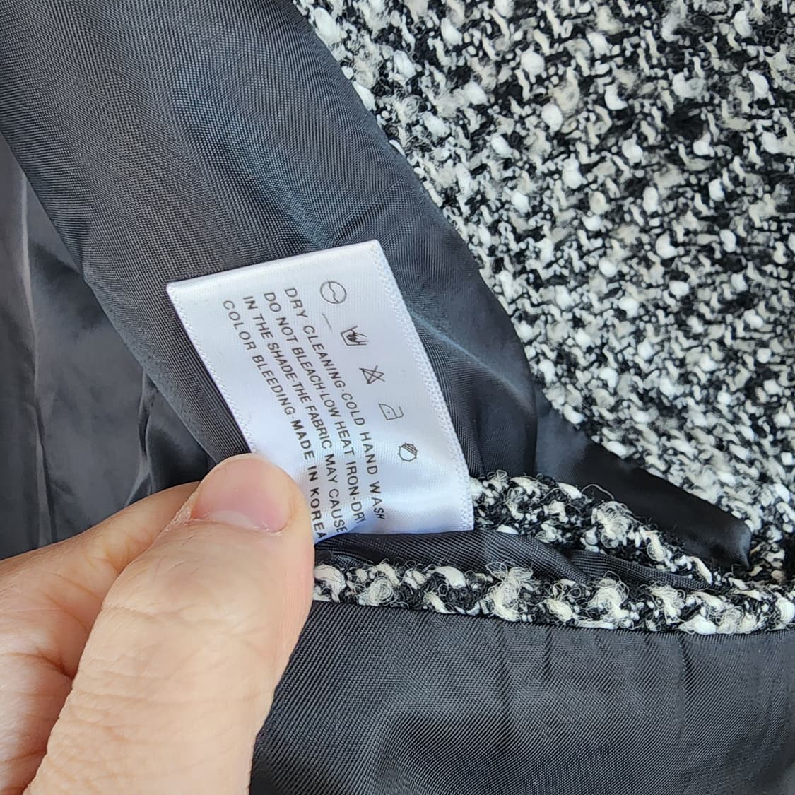 OWN 트위드 노카라 자켓 상품이미지6