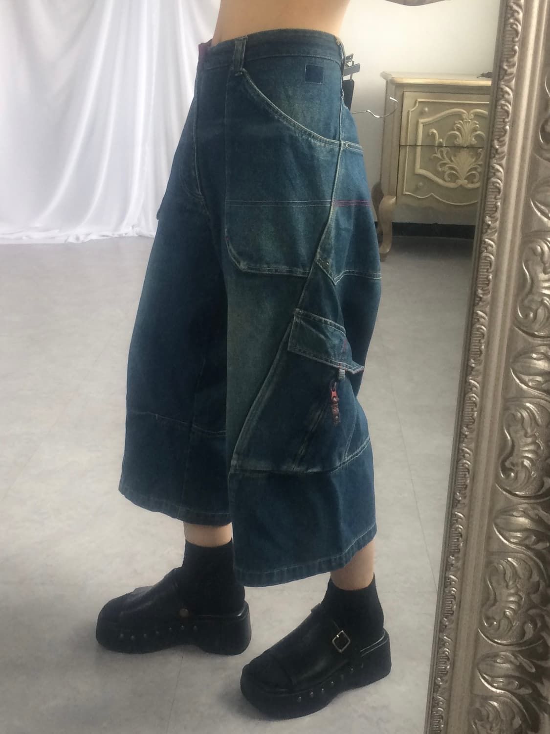 Denim cago half pants 상품이미지1