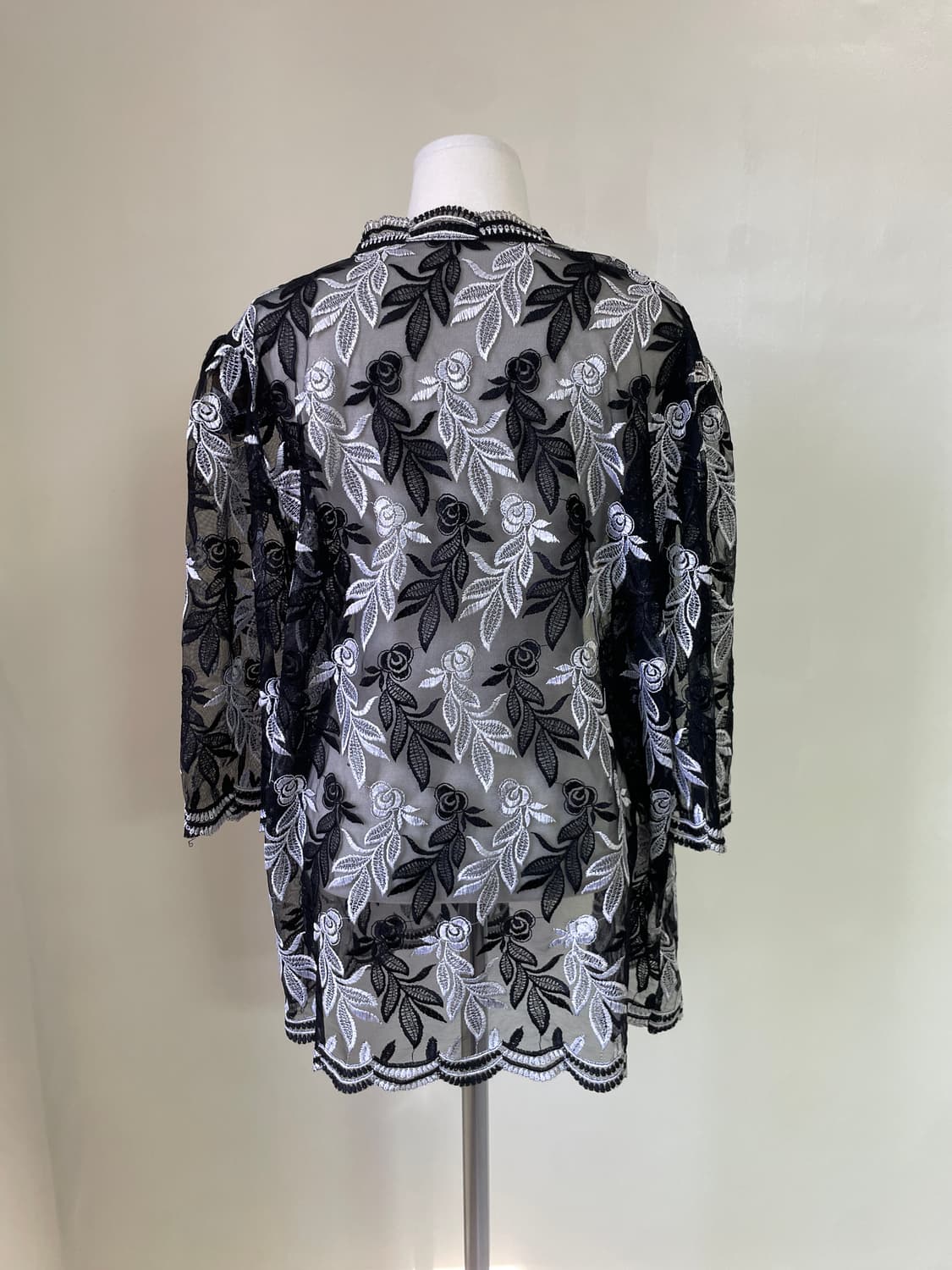 빈티지 플라워 시스루 자카트 블라우스  상품이미지6