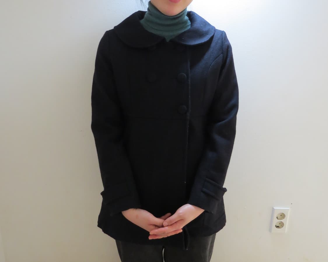 네이비 라운드 코트 상품이미지1