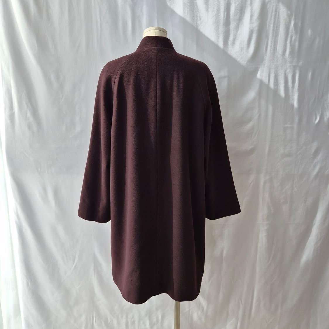 LEPORTE 캐시미어100% 버건디 하이넥 롱코트 상품이미지3