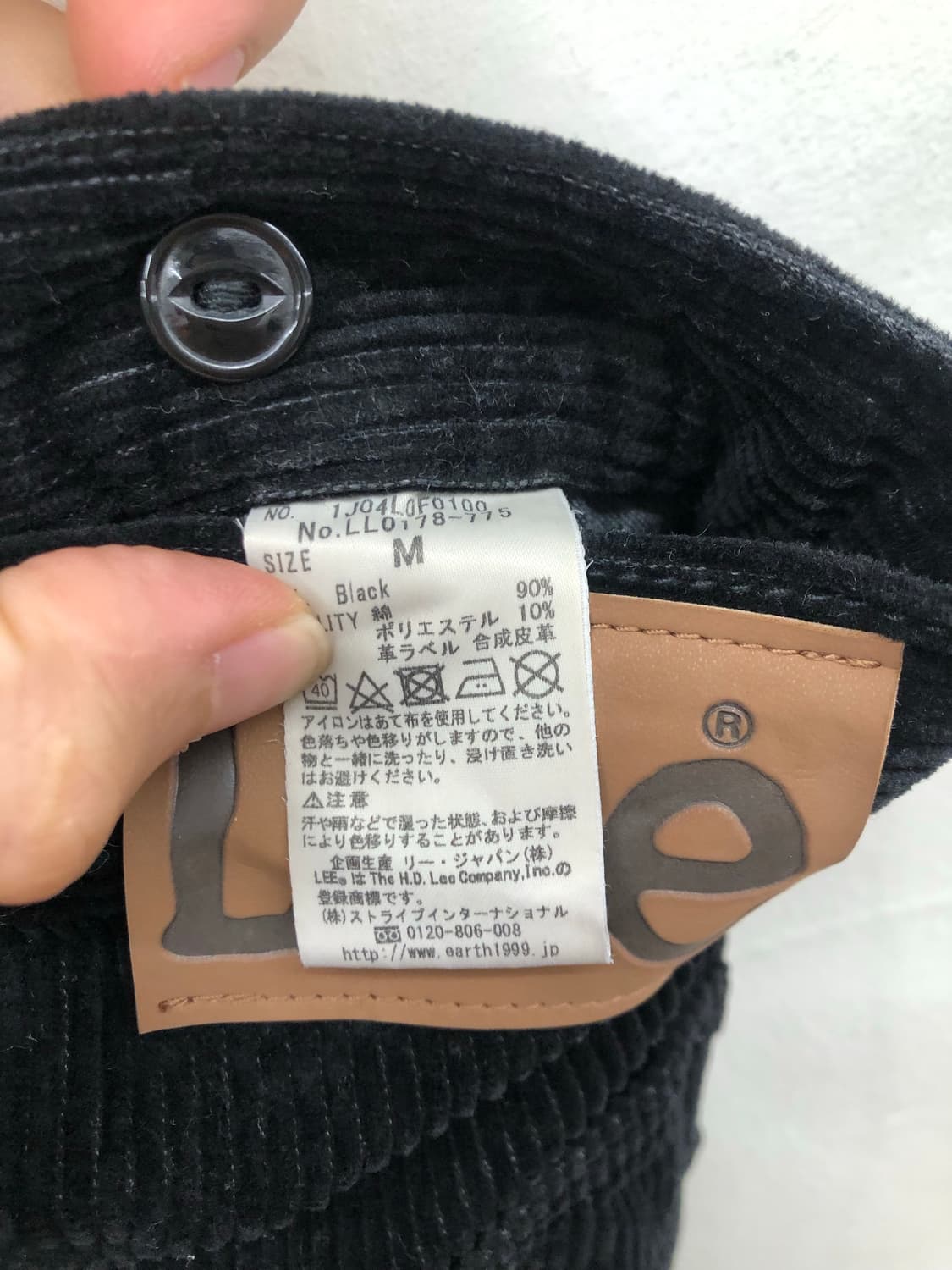 Lee 코듀로이 팬츠 블랙 상품이미지6