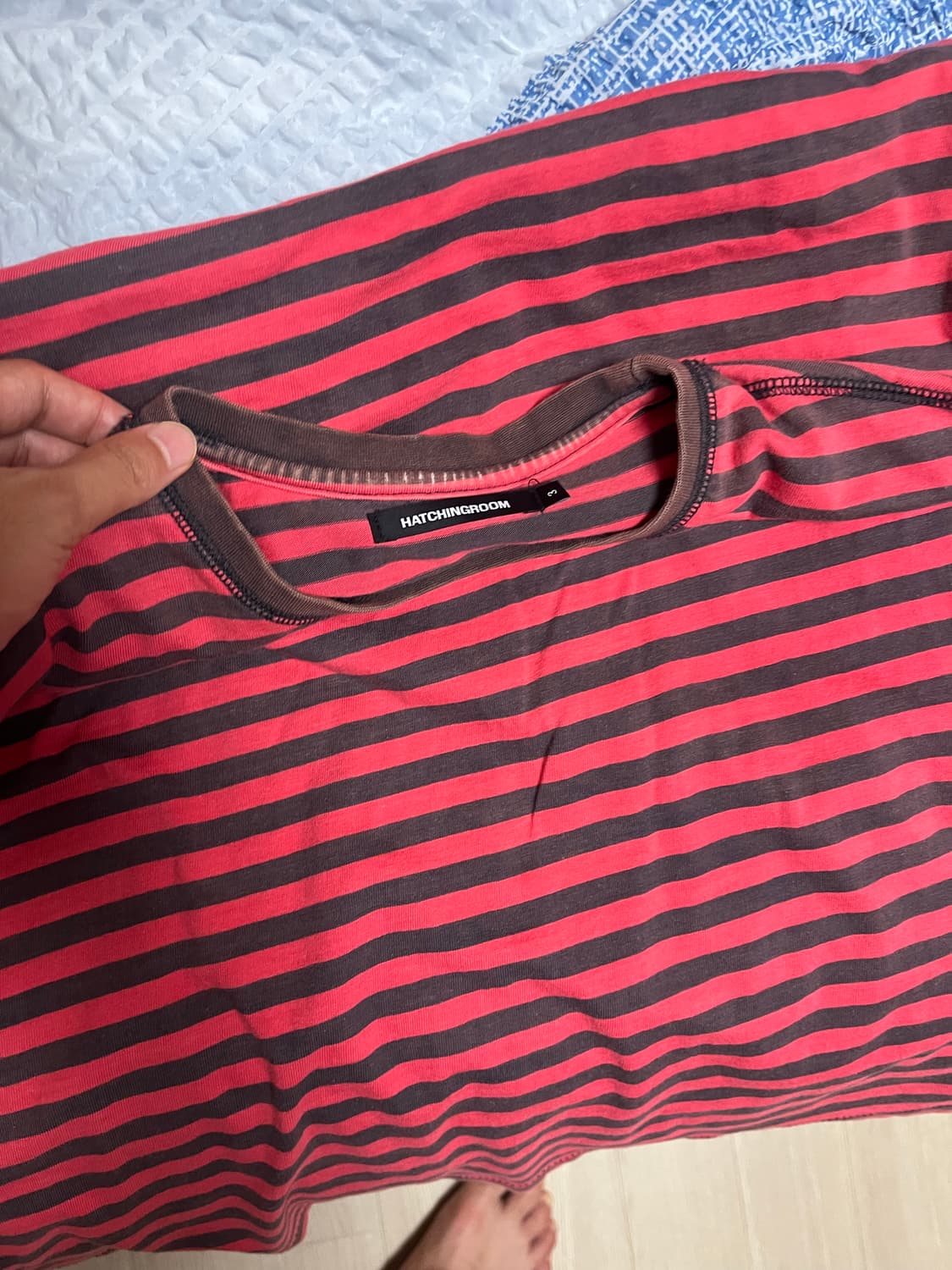 해칭룸 Stripe Pocket Tee Red 3사이즈 상품이미지4