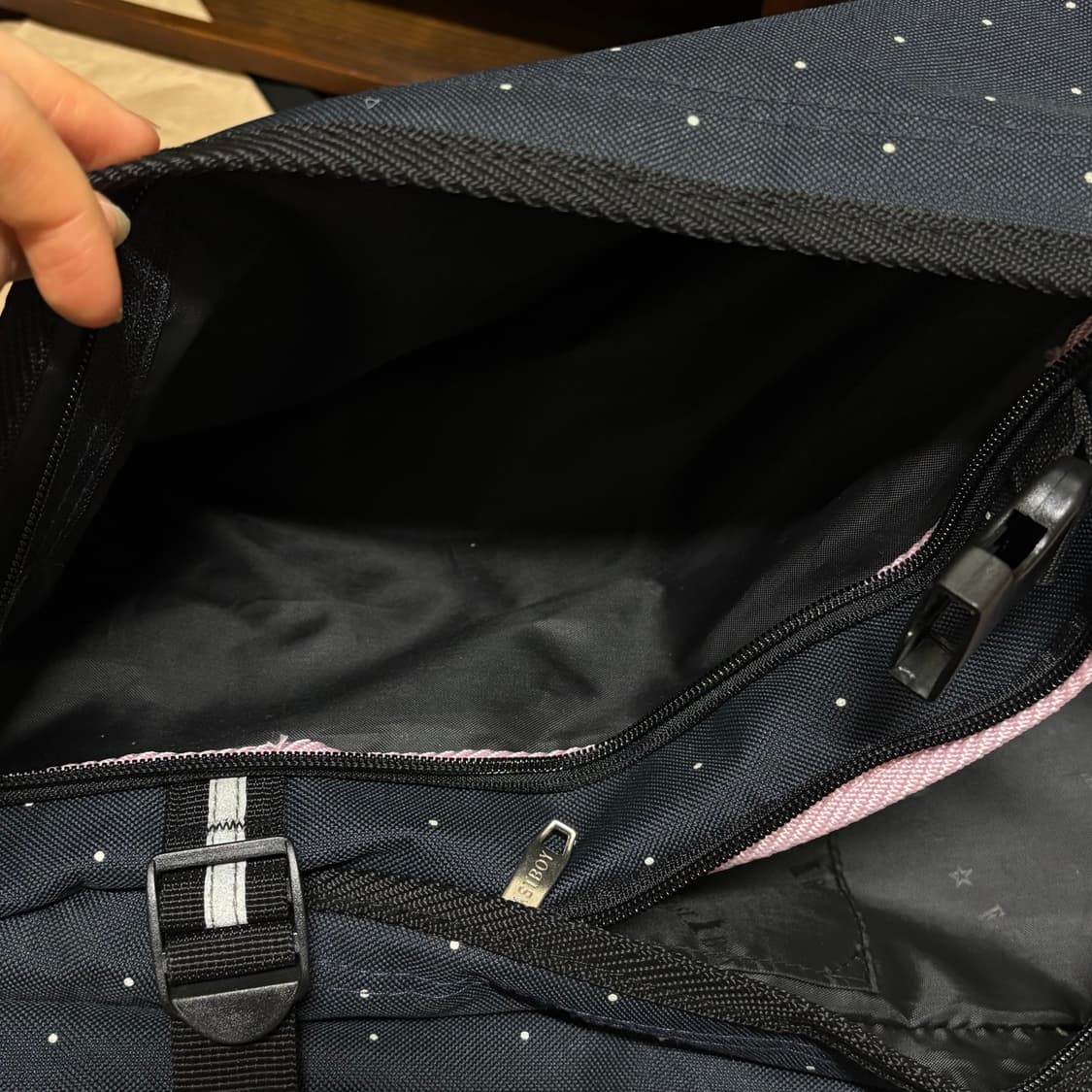 이스트보이 네이비 도트 백팩 빈티지 배낭 가방 하구미 모리걸 대장템 상품이미지5