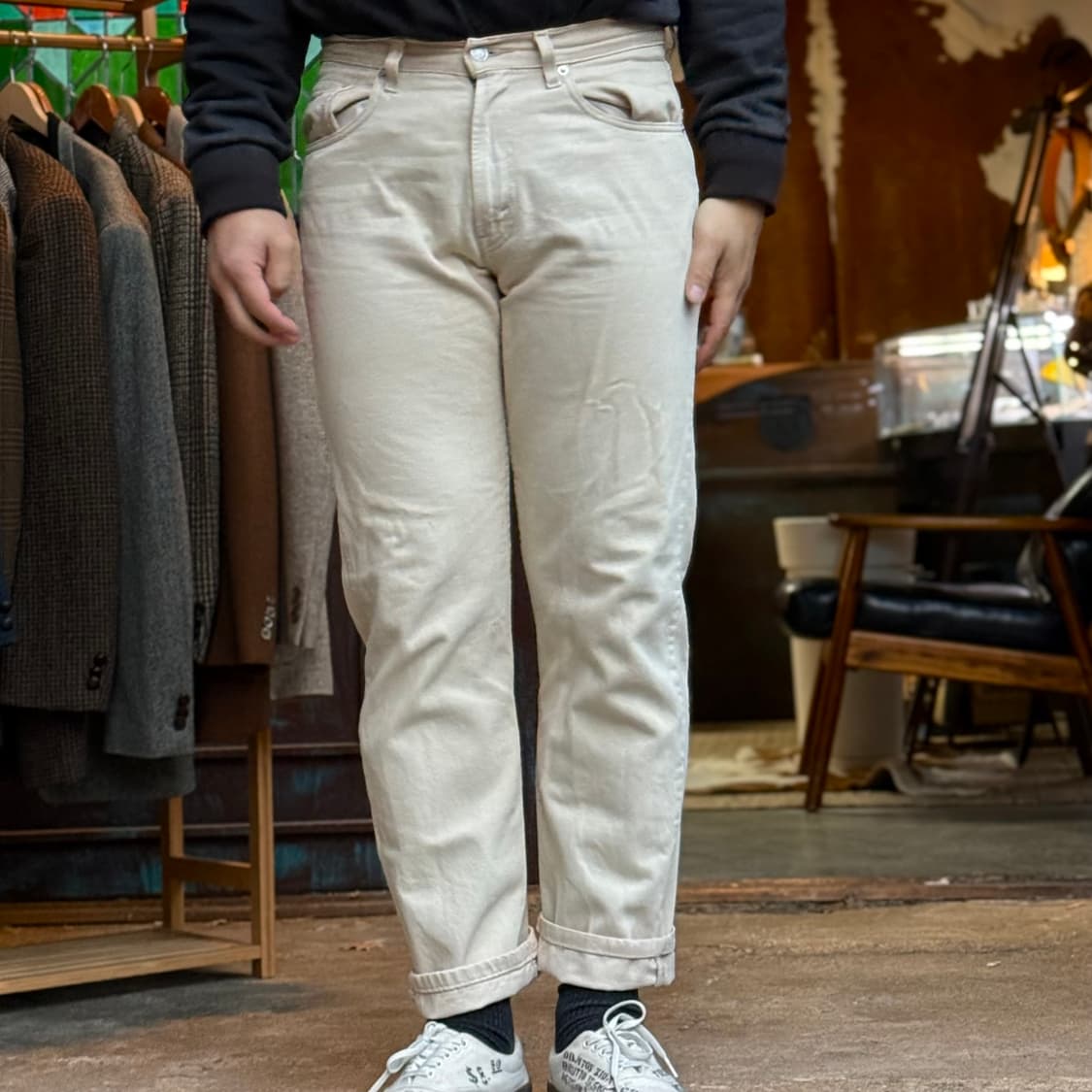 00‘s 리바이스 크림 데님 팬츠 32 상품이미지7