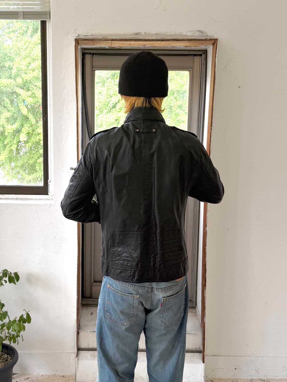 멀티 포켓 빈티지 레더 자켓 상품이미지8