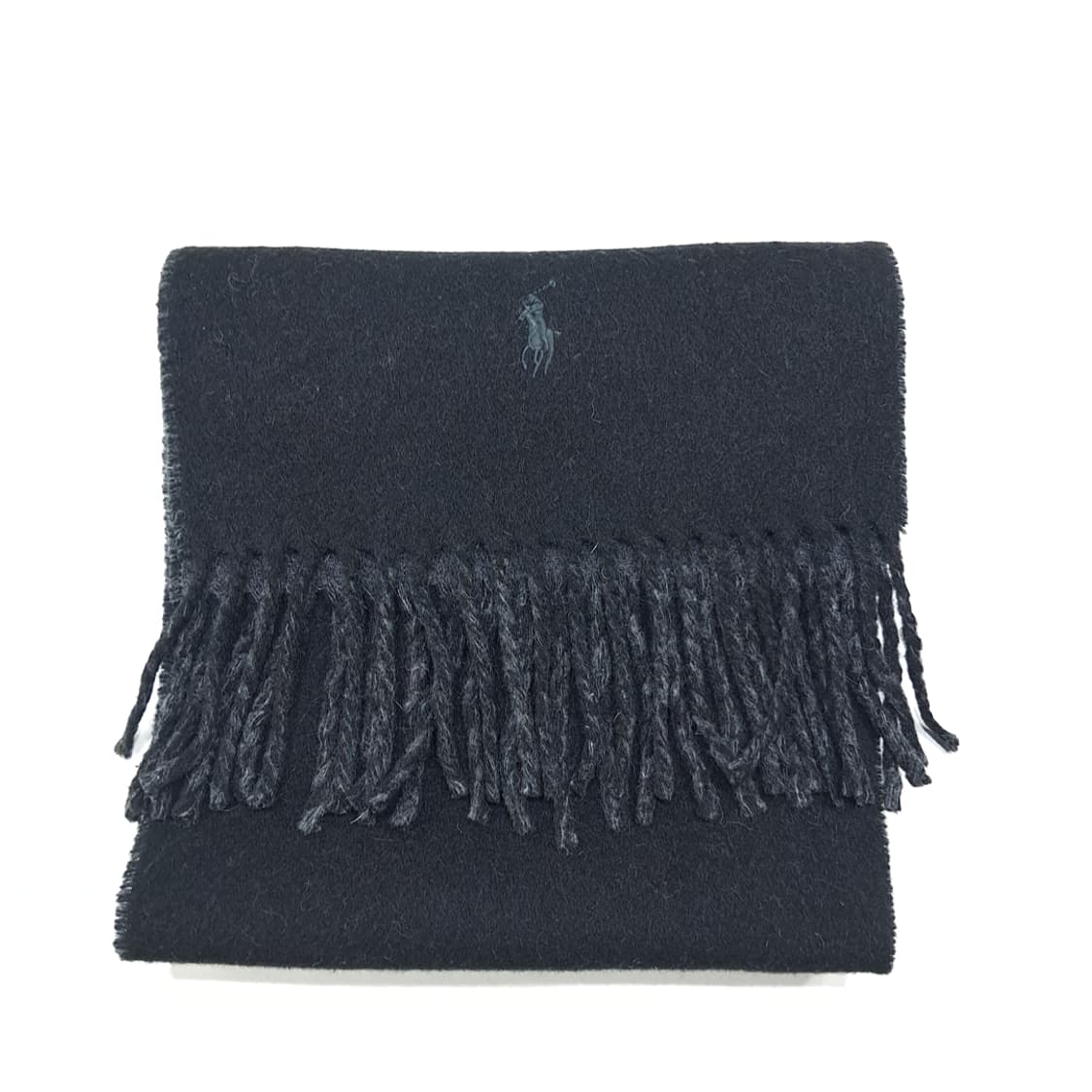 MX563 폴로 90s 이태리판 램스울 양면 블랙차콜 머플러 목도리 상품이미지7