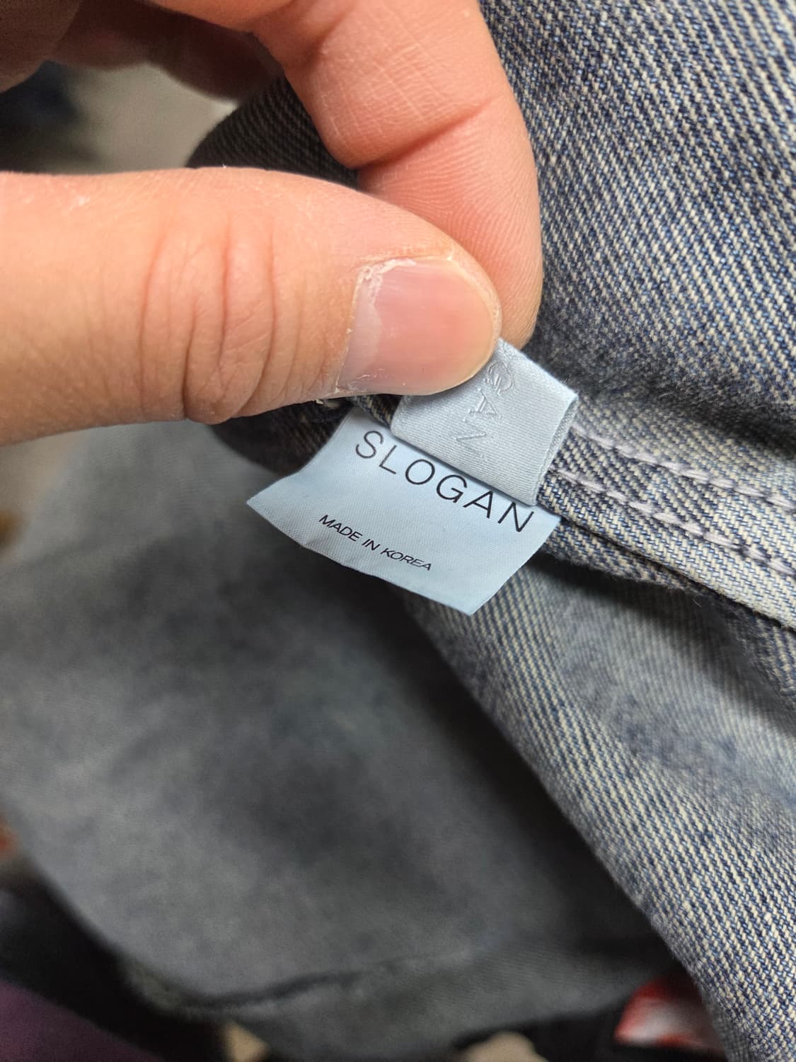 슬로건 빈티지워싱 버뮤다 데님팬츠 대략 33 34  상품이미지4